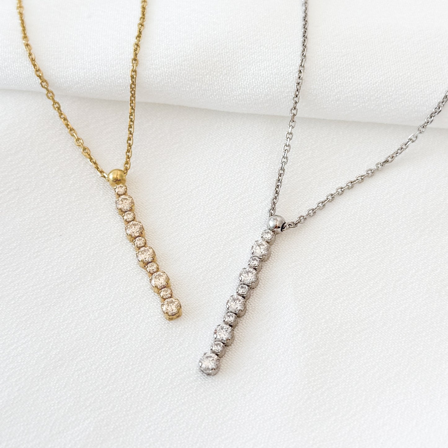 Gold Vertical Drop Necklace