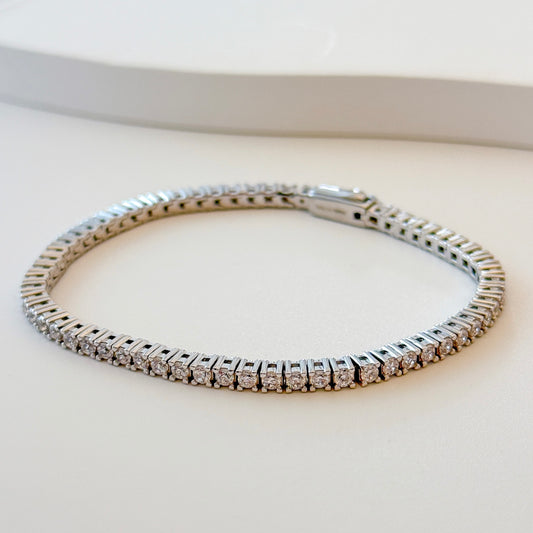 White Classic Tennis Bracelet