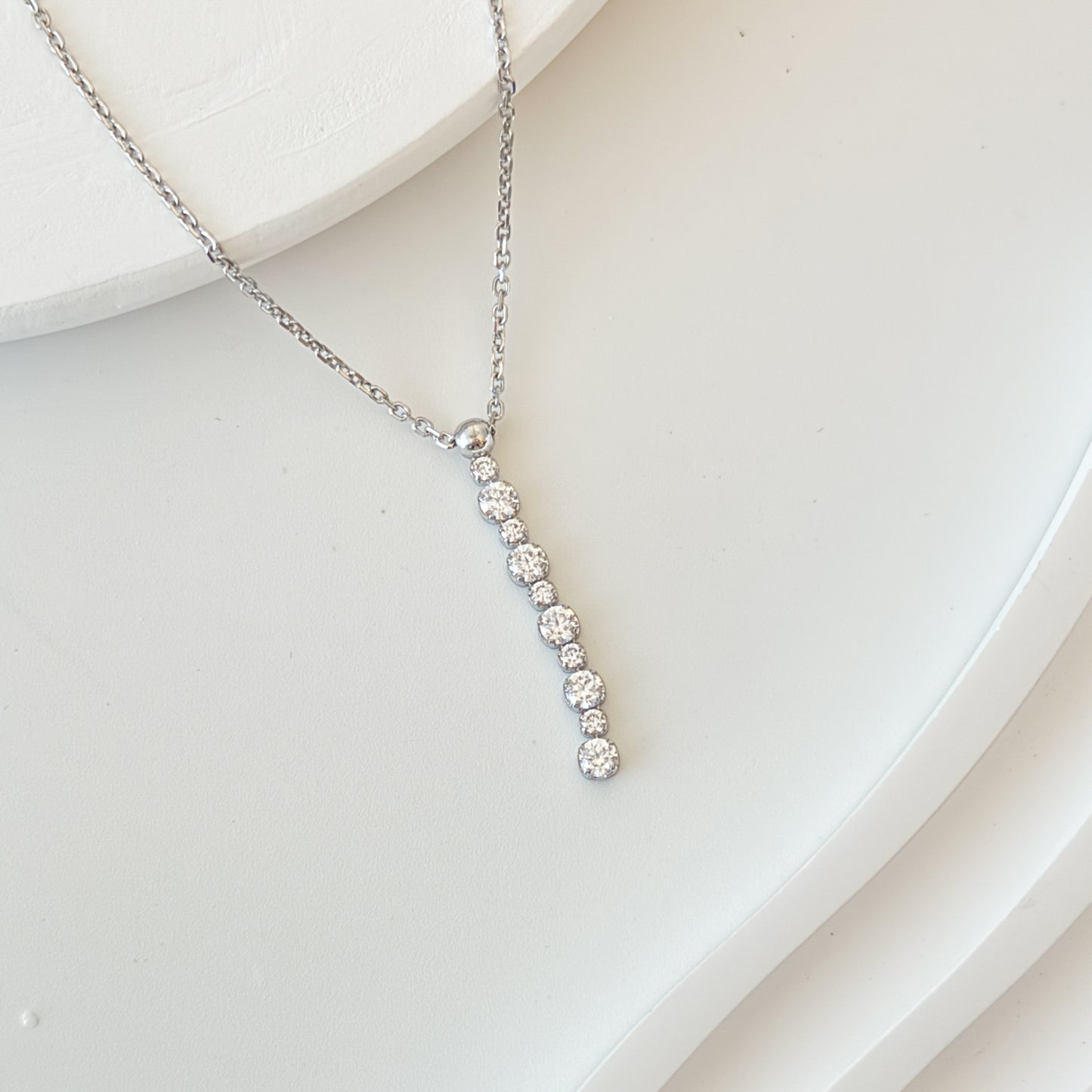 White Vertical Drop Necklace