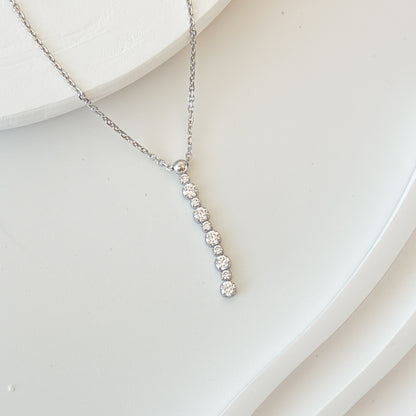 White Vertical Drop Necklace