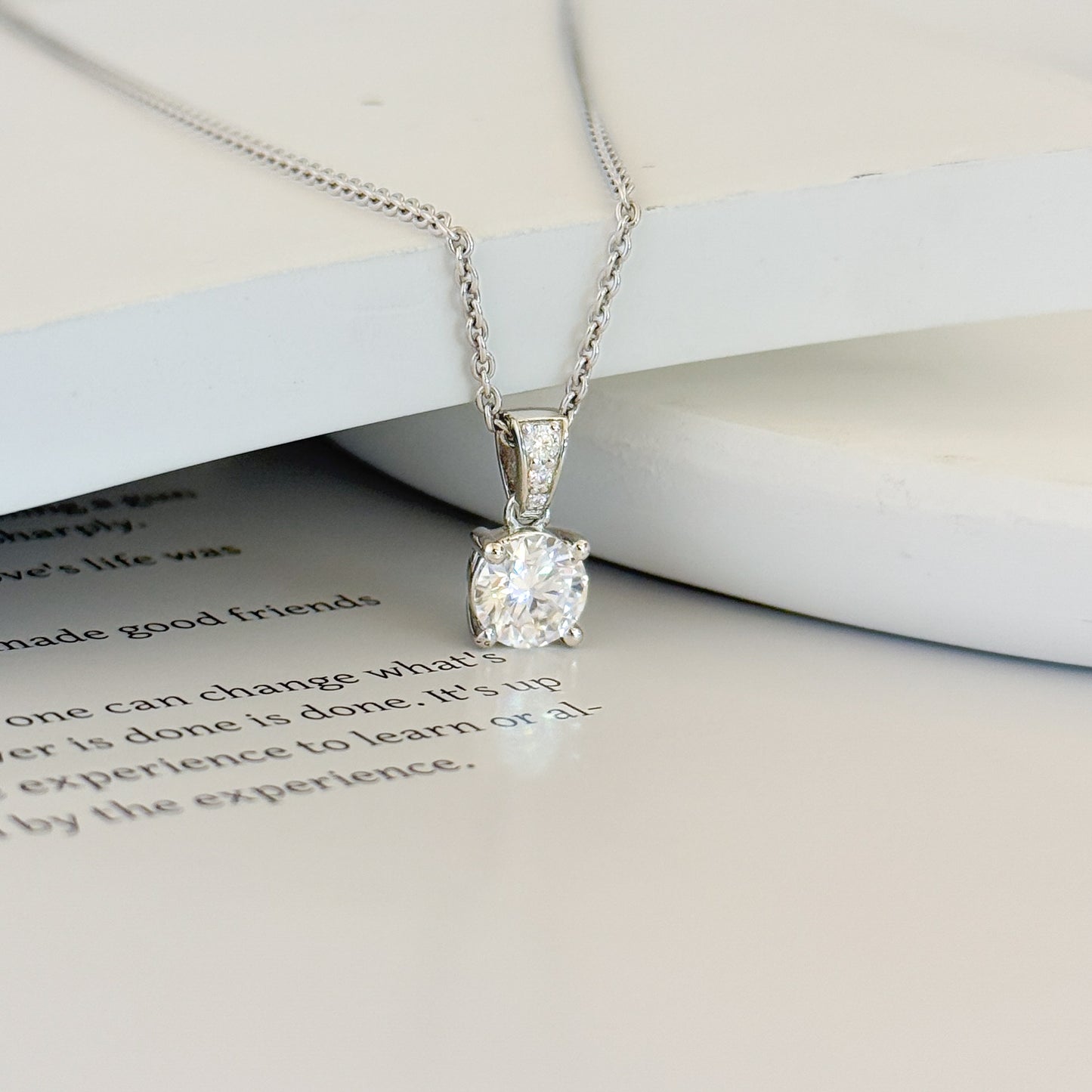 1.00ct Solitaire Moissanite Pendant Necklace