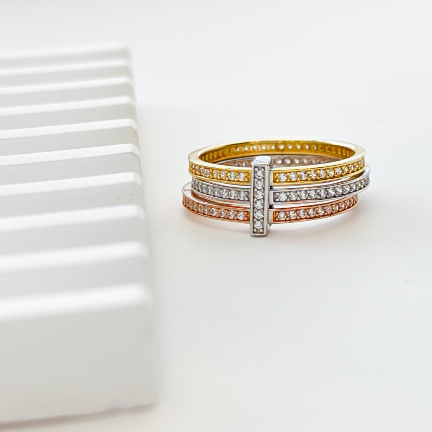 Tri Colour Eternity Ring