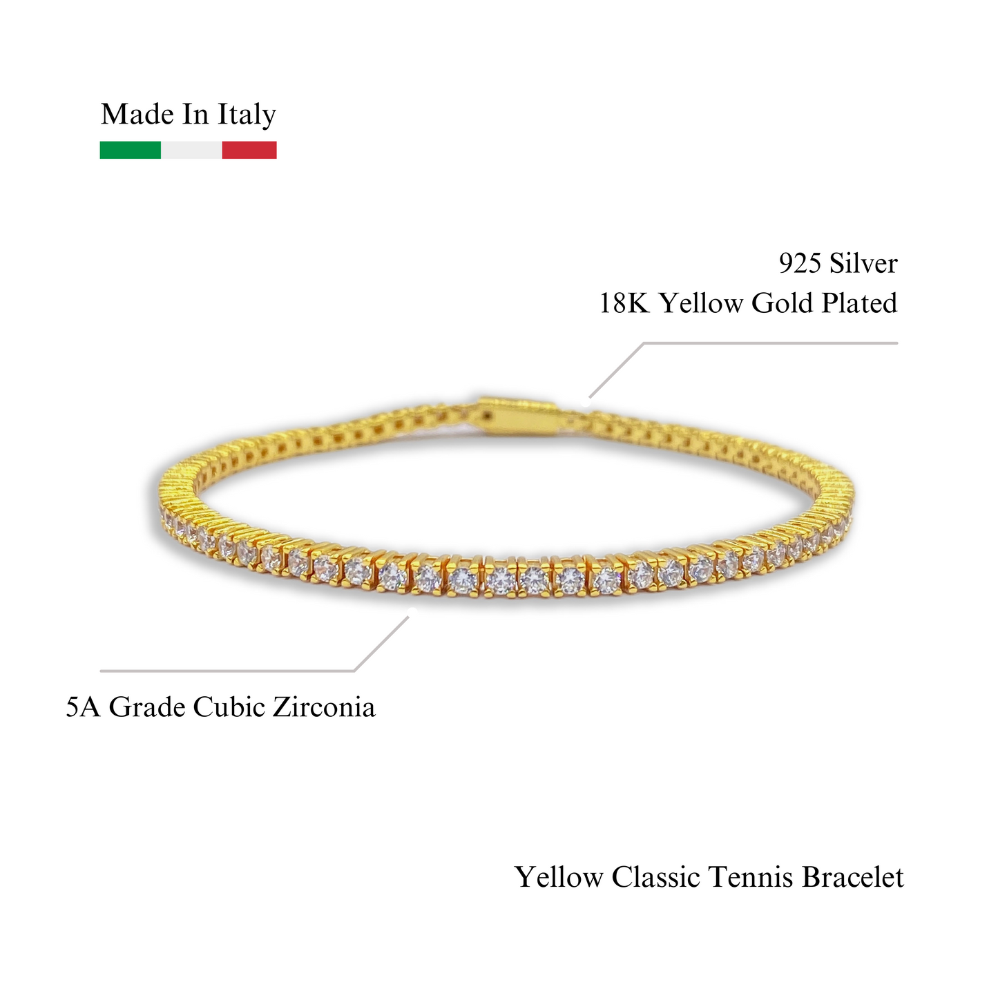 Gold Classic Tennis Bracelet