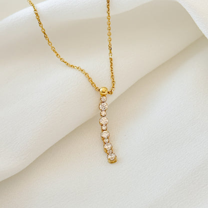 Gold Vertical Drop Necklace