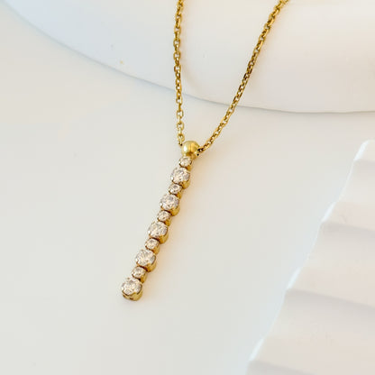 Gold Vertical Drop Necklace