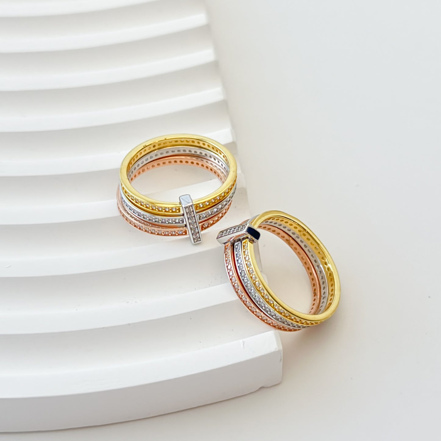 Tri Colour Eternity Ring