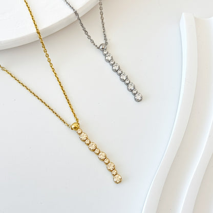 White Vertical Drop Necklace