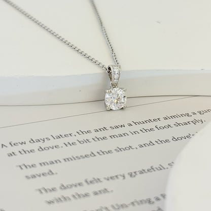 1.00ct Solitaire Moissanite Pendant Necklace